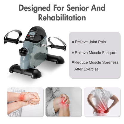 Baokaler under Desk Exercise Bike, Foot Pedal Exerciser, Portable under Desk Pedal Stepper with Digital Display, Mini Leg Exerciser for Home