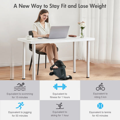 Baokaler under Desk Exercise Bike, Foot Pedal Exerciser, Portable under Desk Pedal Stepper with Digital Display, Mini Leg Exerciser for Home