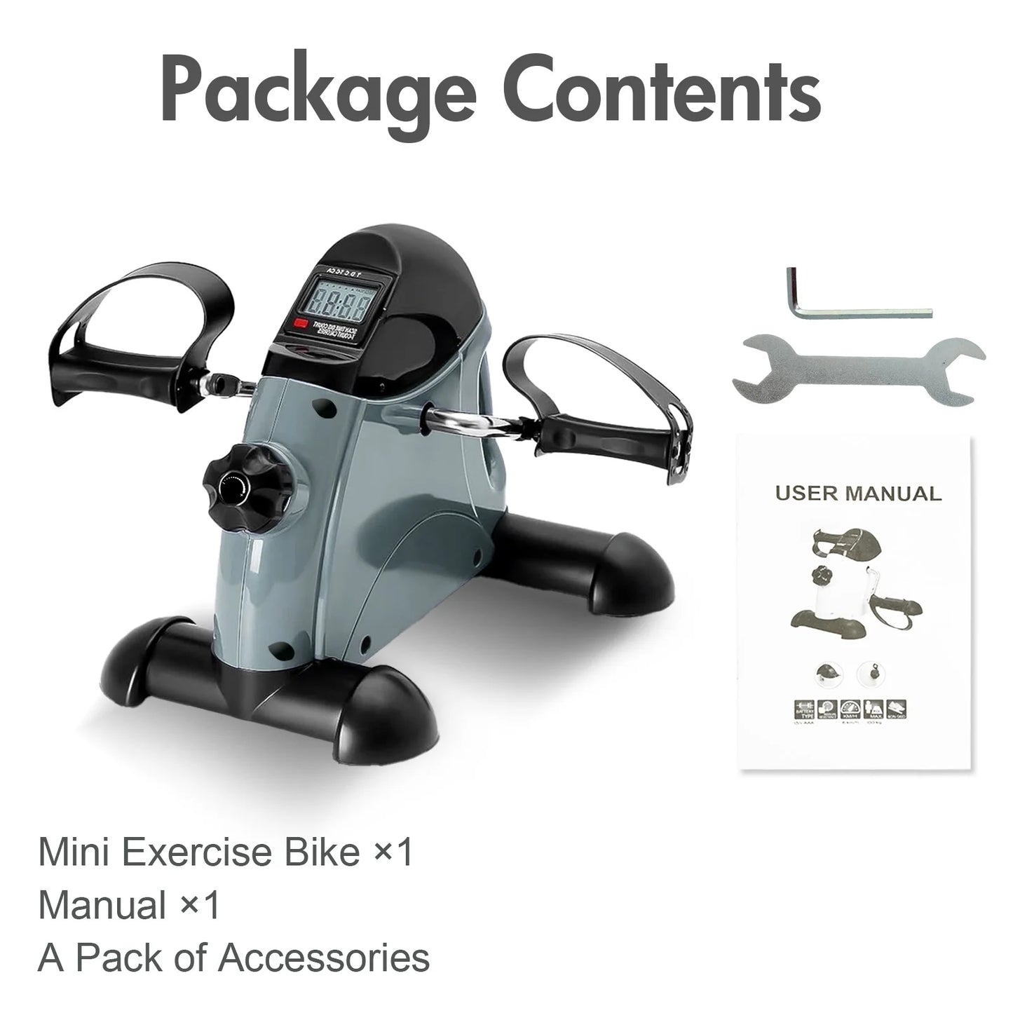 Baokaler under Desk Exercise Bike, Foot Pedal Exerciser, Portable under Desk Pedal Stepper with Digital Display, Mini Leg Exerciser for Home