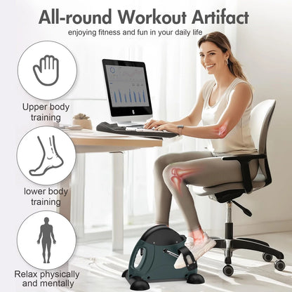 Baokaler under Desk Exercise Bike, Foot Pedal Exerciser, Portable under Desk Pedal Stepper with Digital Display, Mini Leg Exerciser for Home