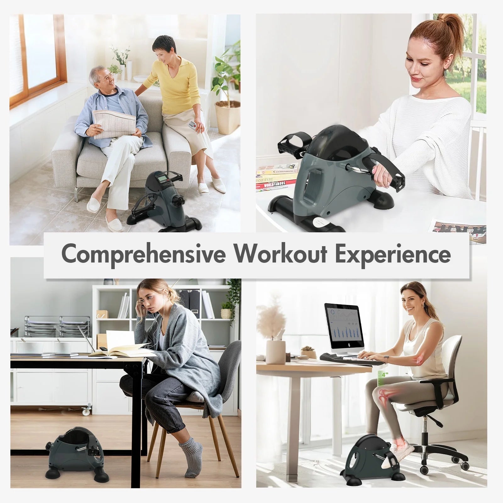 Baokaler under Desk Exercise Bike, Foot Pedal Exerciser, Portable under Desk Pedal Stepper with Digital Display, Mini Leg Exerciser for Home